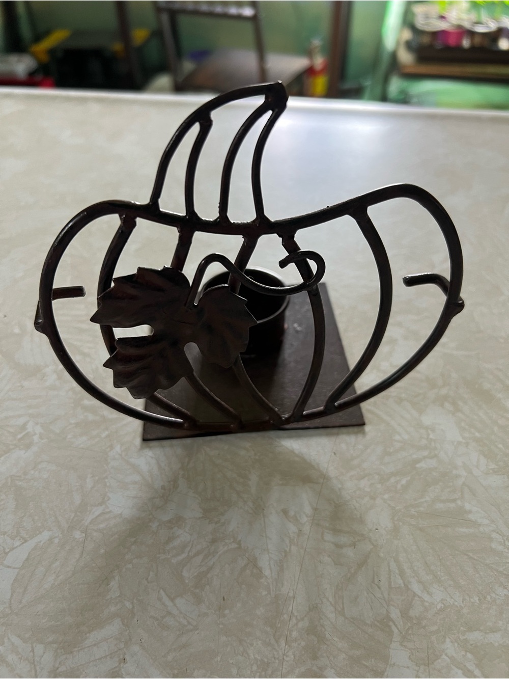 Kohl's Dark Brown Square Metal Tea Light Holder with Loop Handle